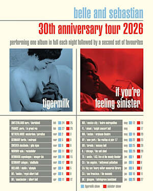 Belle and Sebastian to celebrate 30 years of 'Tigermilk' and 'If You're Feeling Sinister' with 2026 tour