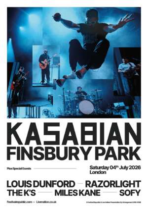 Kasabian to play huge Finsbury Park 2026 headline show; share new single 'Hippie Sunshine'