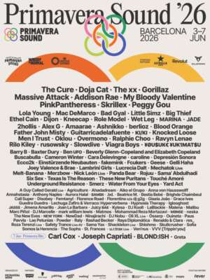 Primavera Sound Barcelona announces 2026 lineup will feature The Cure, Doja Cat, The xx, Gorillaz and more