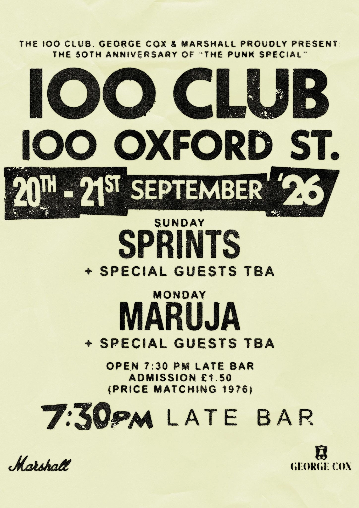 100 Club Punk Special Poster