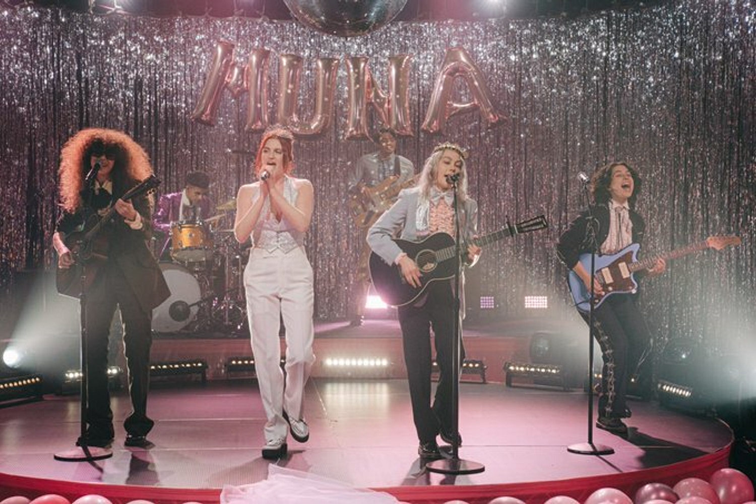 Watch MUNA and Phoebe Bridgers perform ‘Silk Chiffon’ on The Late Late Show