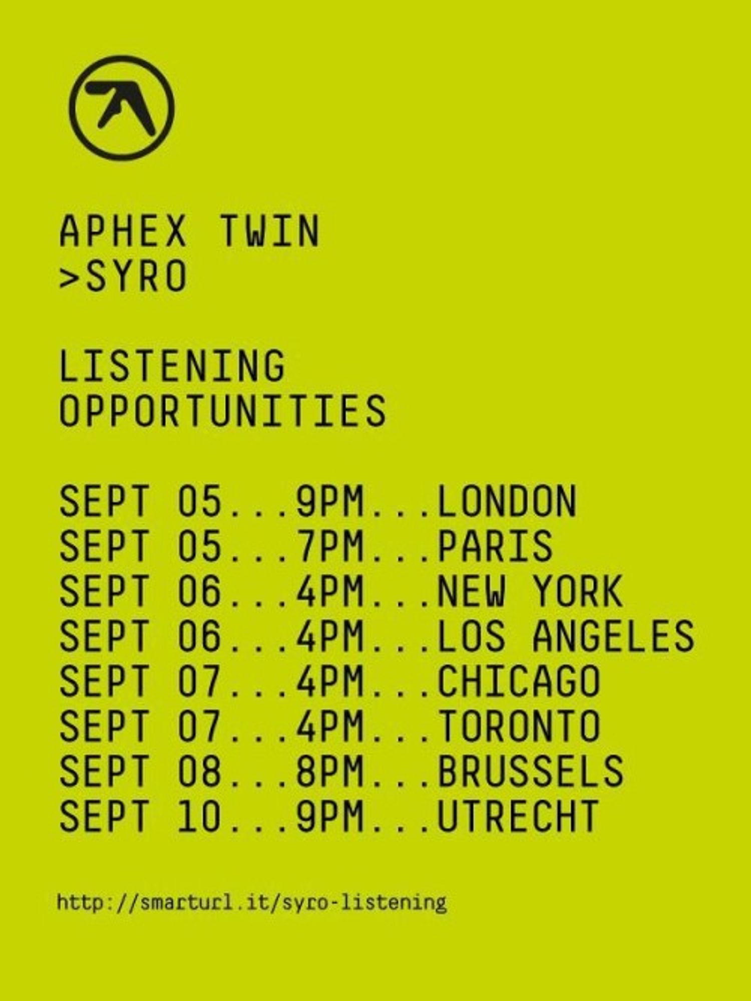 Aphex Twin to host ‘Syro’ listening parties around the world