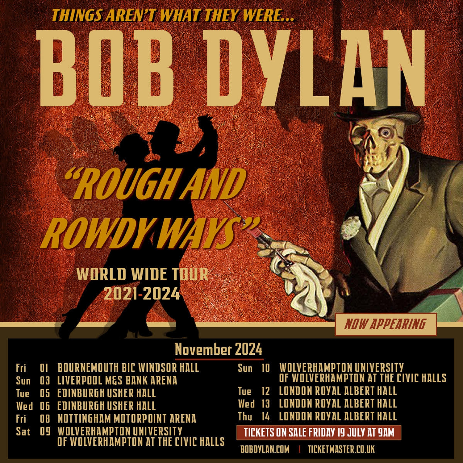 Bob Dylan announces 'Rough and Rowdy Ways' November 2024 UK tour
