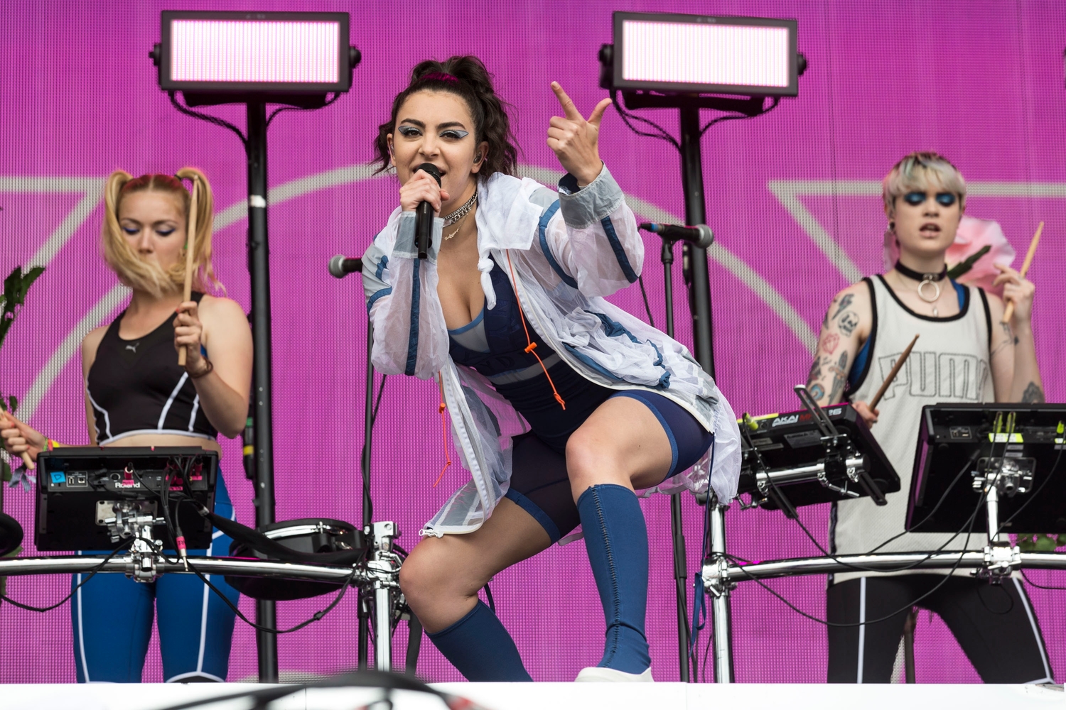 Charli XCX opens Glastonbury's Other Stage with a pink, streamer-filled celebration