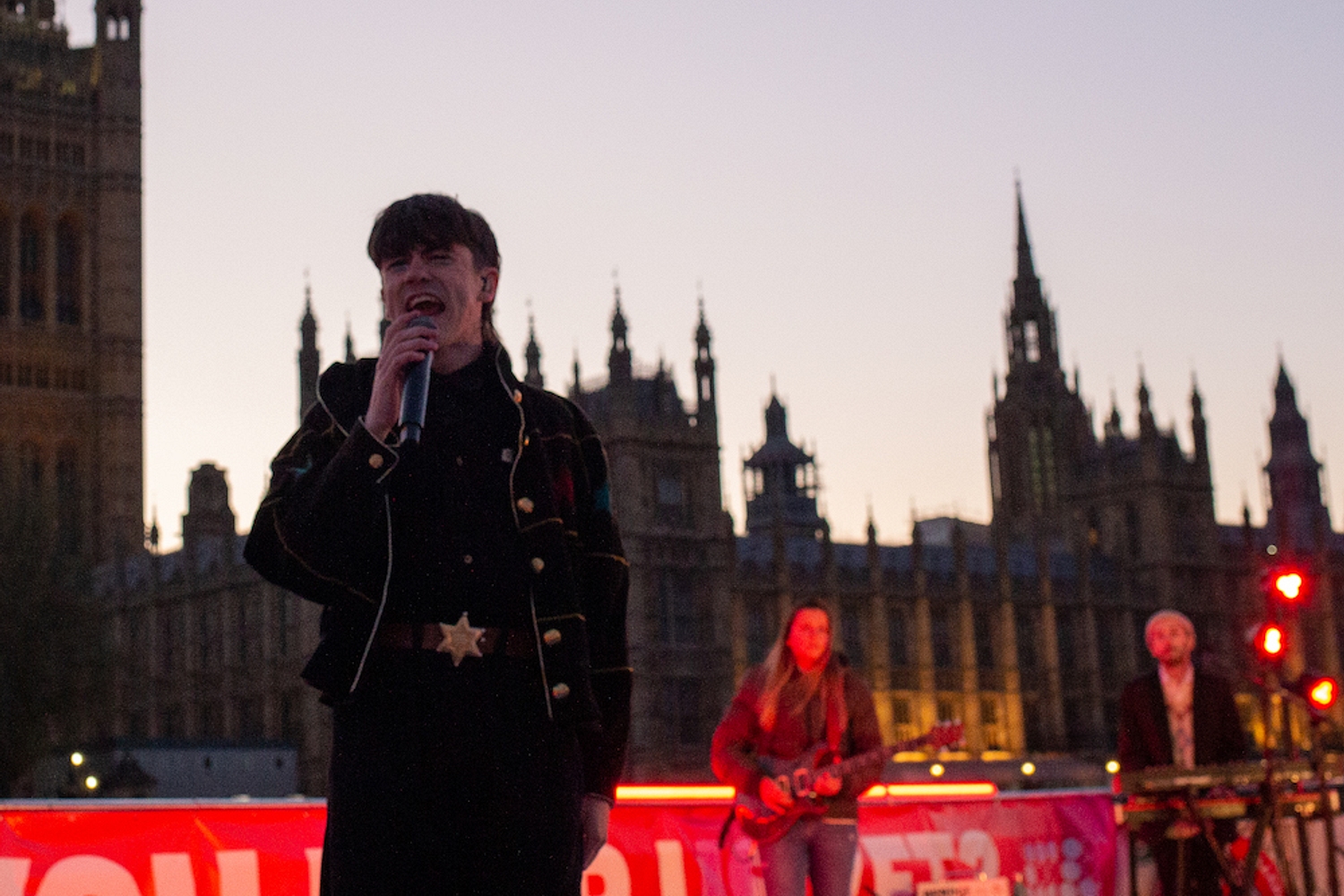 Declan McKenna performs ‘British Bombs’ outside the Houses of Parliament