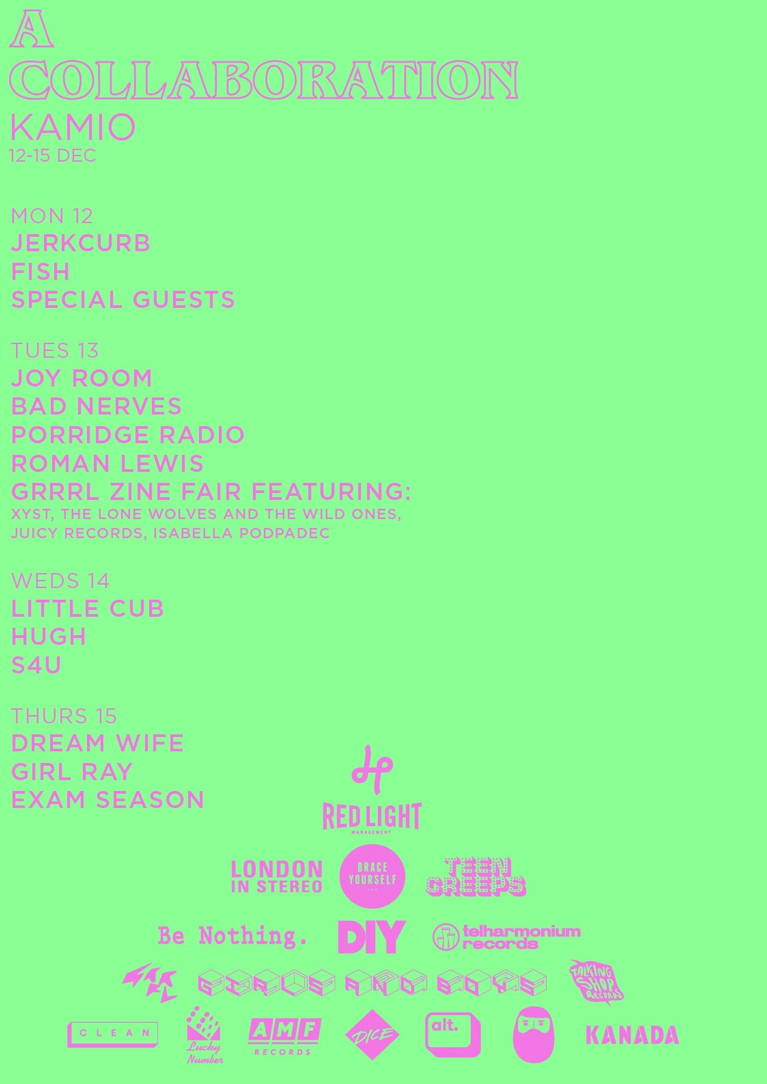 Girl Ray, Dream Wife, Fish, Bad Nerves & more to play A Collaboration in London