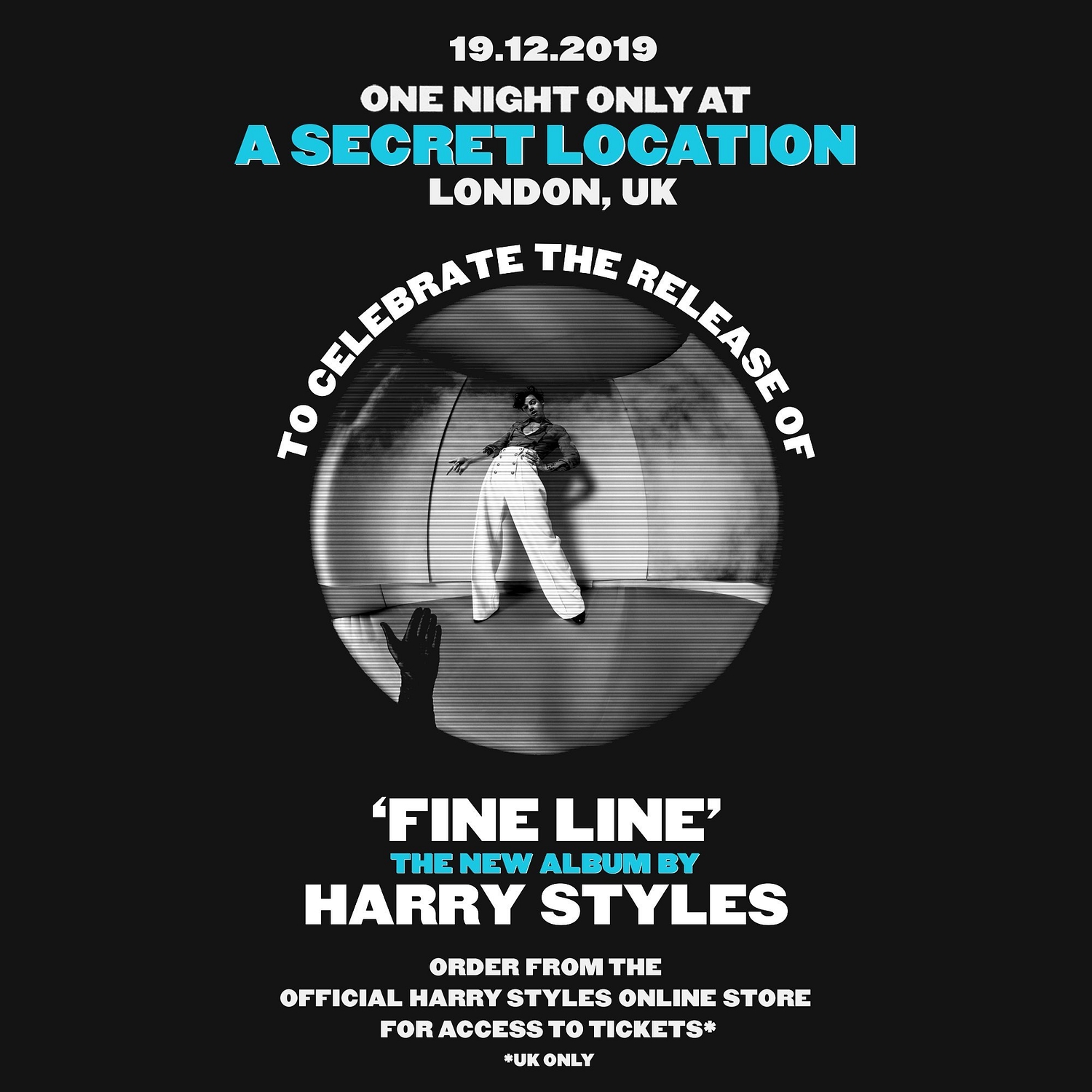 Harry Styles is playing a secret London location on 19th December