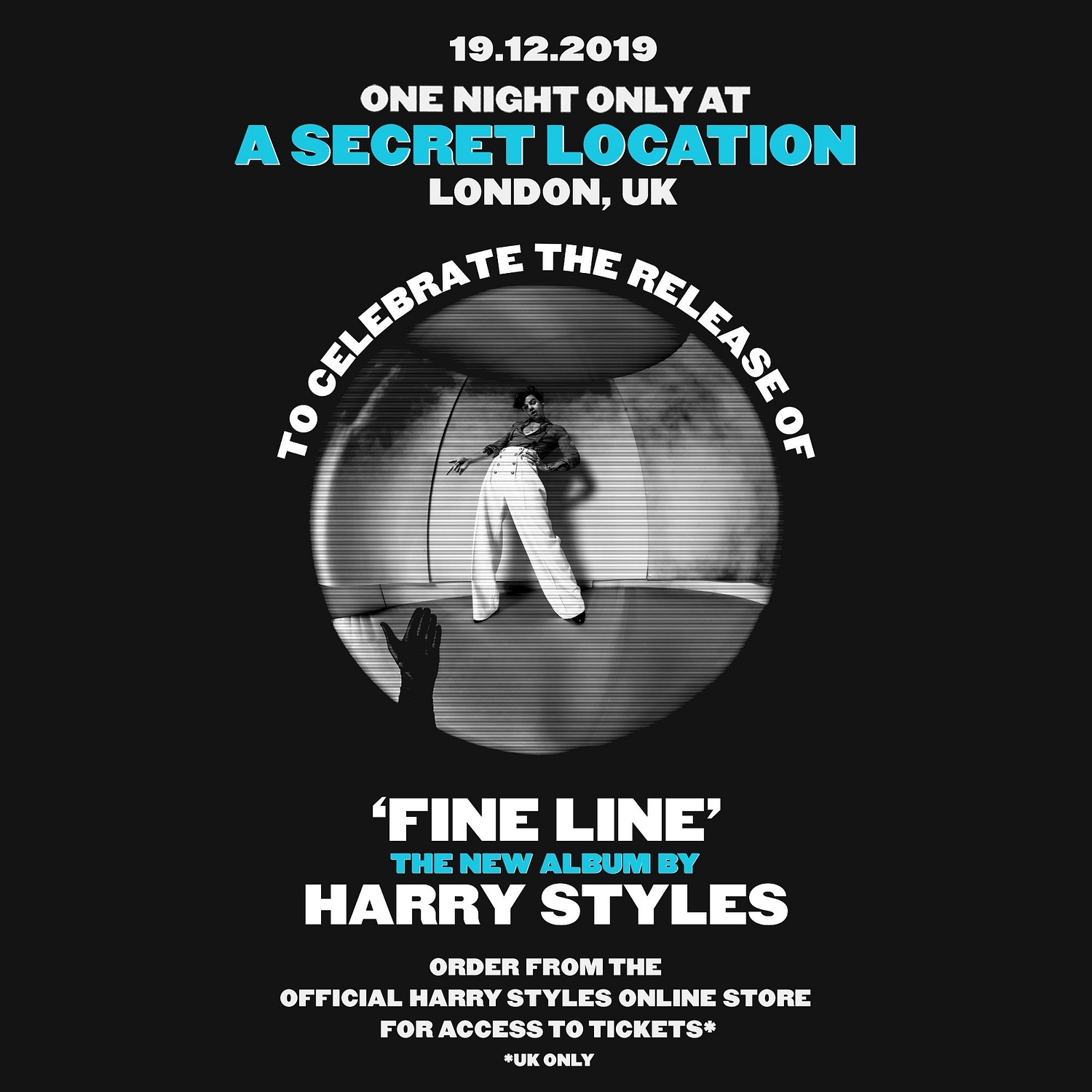Harry Styles is playing a secret London location on 19th December