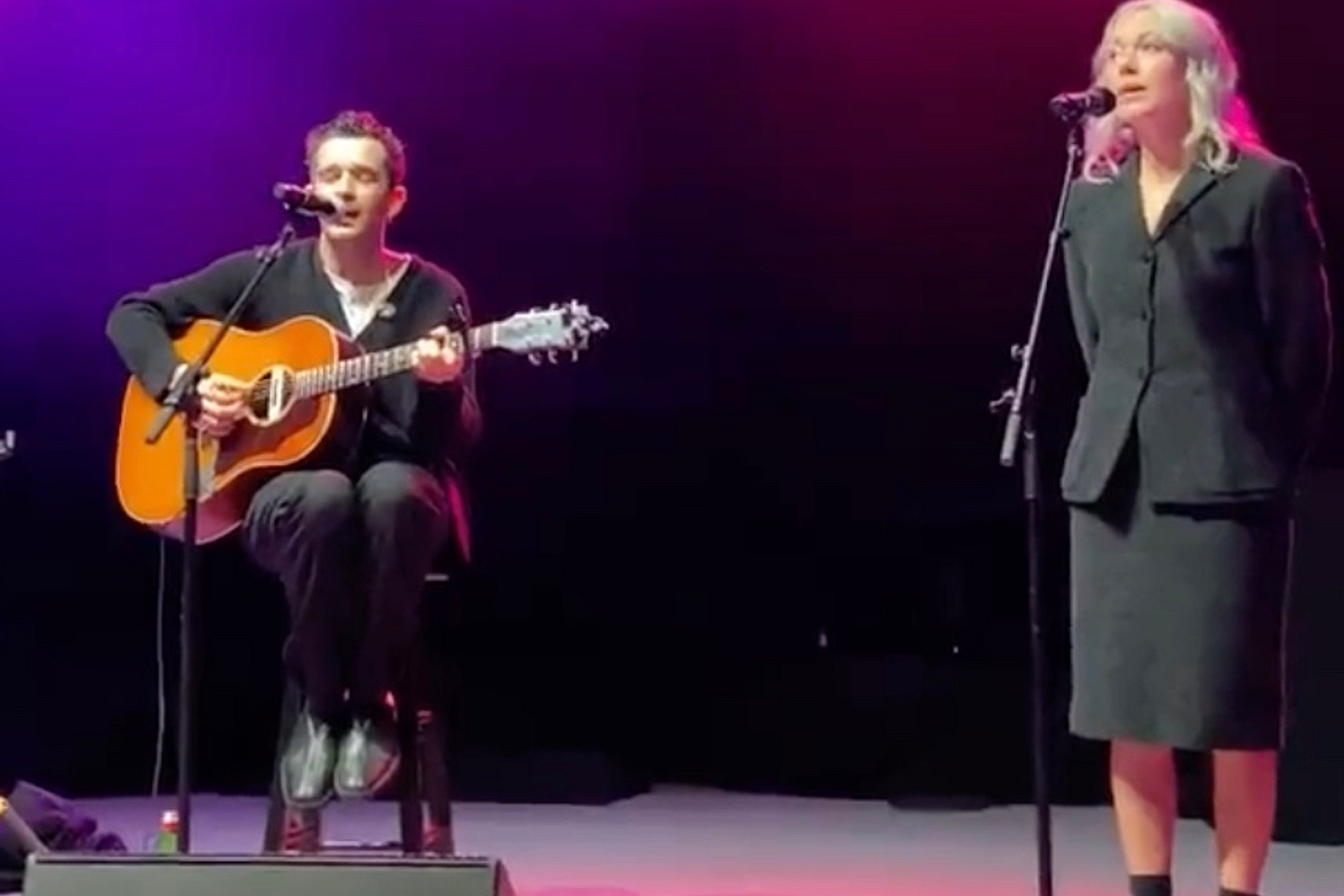 Watch Matty Healy and Phoebe Bridgers perform 'Jesus Christ 2005 God Bless America' live
