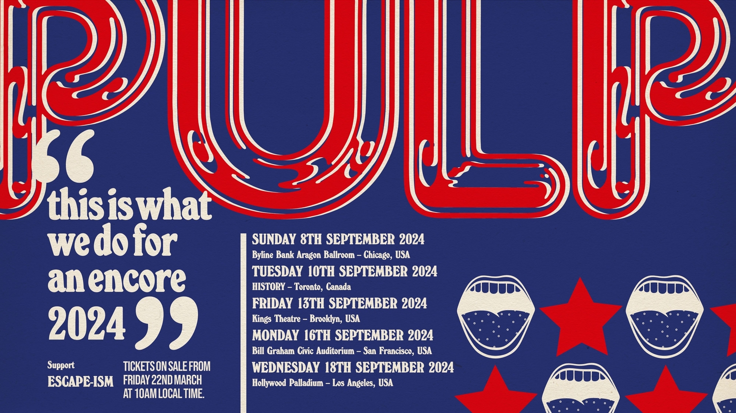 Pulp announce first shows in US and Canada for over a decade