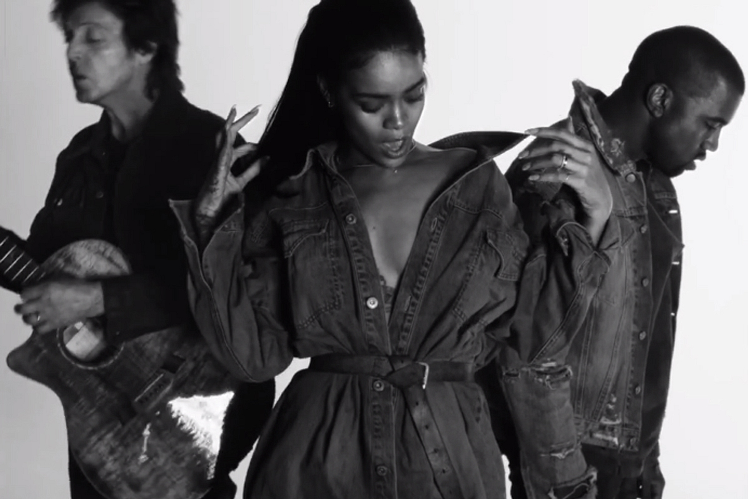 Rihanna, Kanye West and Paul McCartney unveil ‘FourFiveSeconds’ video