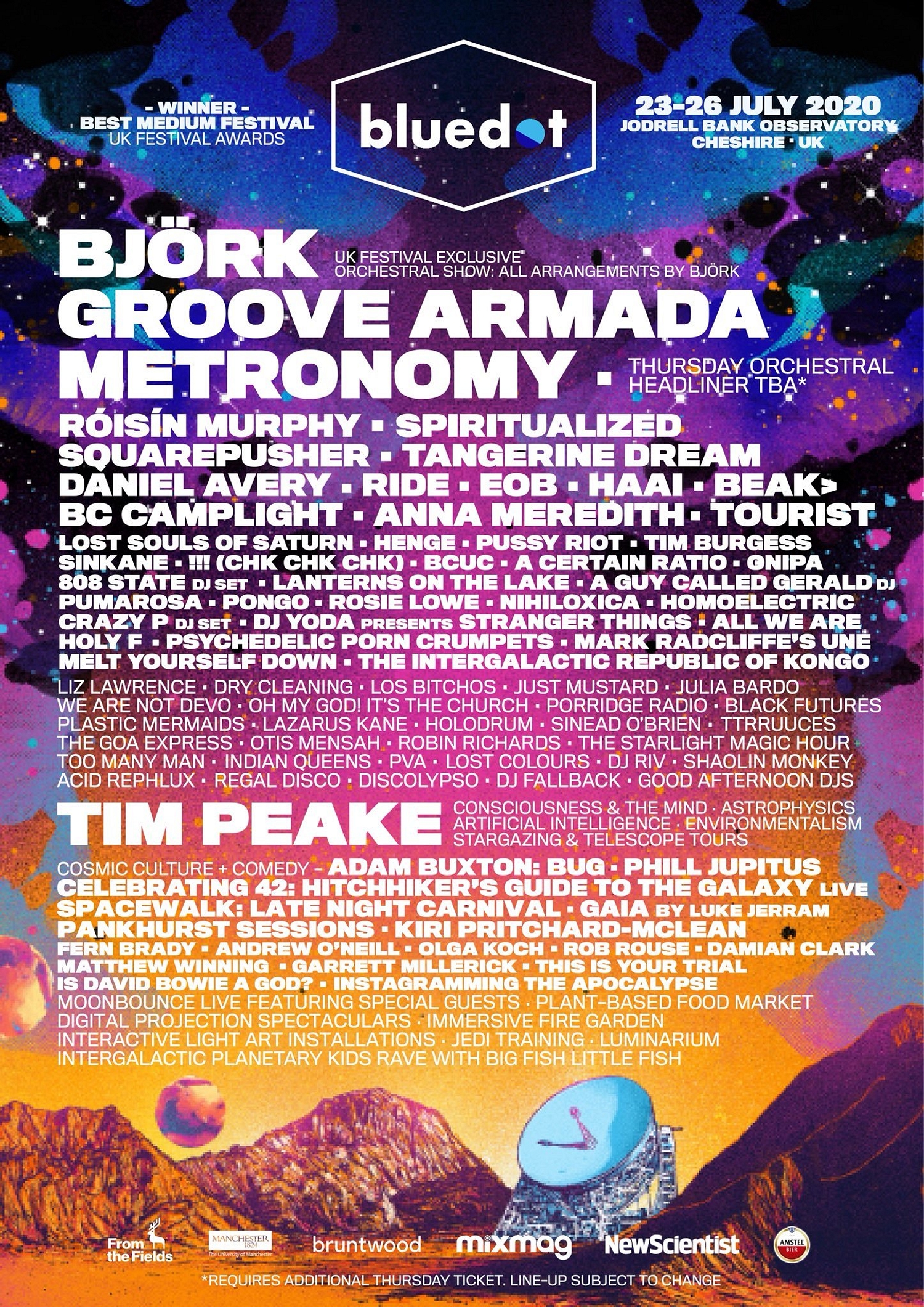 Björk, Metronomy and Groove Armada to headline bluedot 2020