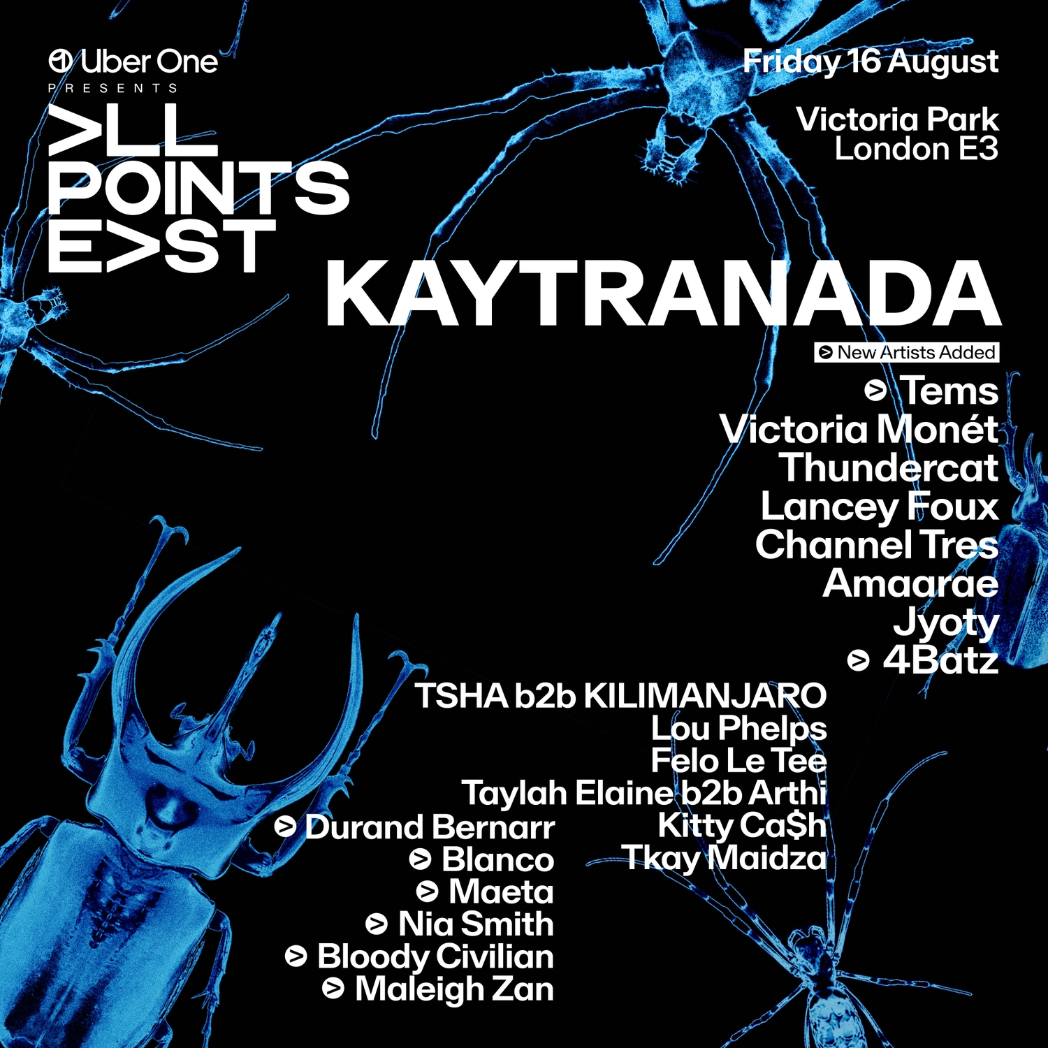 Tems, 4batz, Durand Bernarr and more to support Kaytranada at All Points East 2024