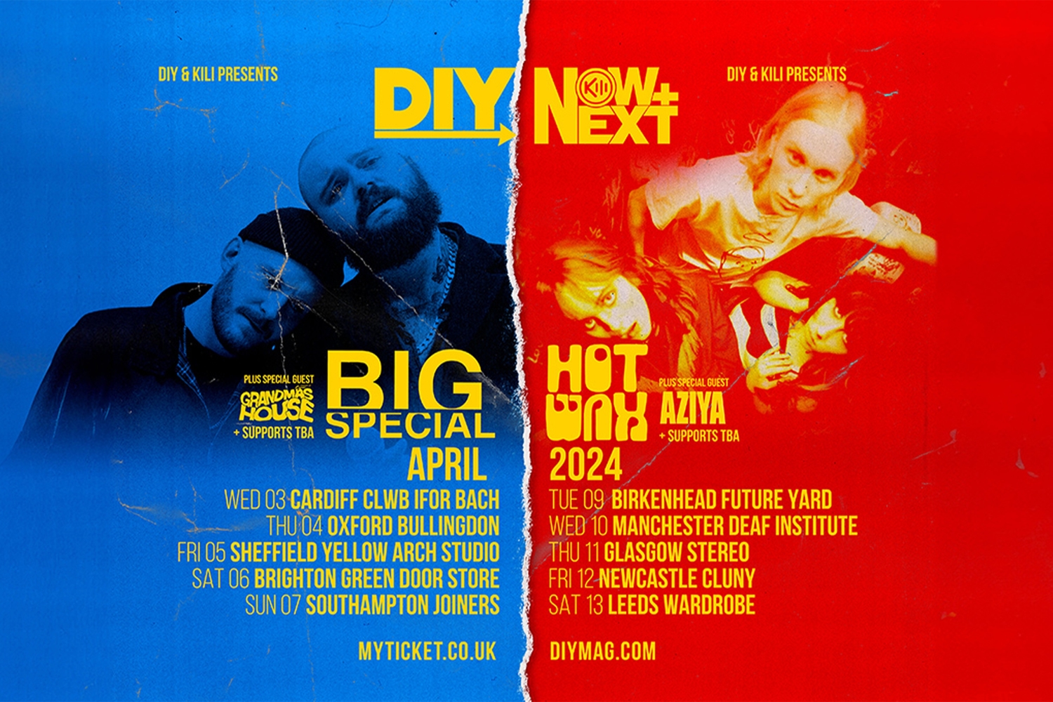 HotWax and Big Special are headlining DIY’s Now & Next Tour 2024!