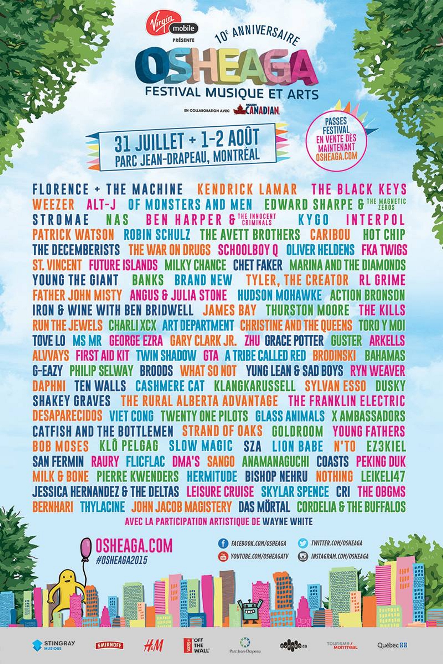 Florence + The Machine, Weezer, Kendrick Lamar for Osheaga Festival
