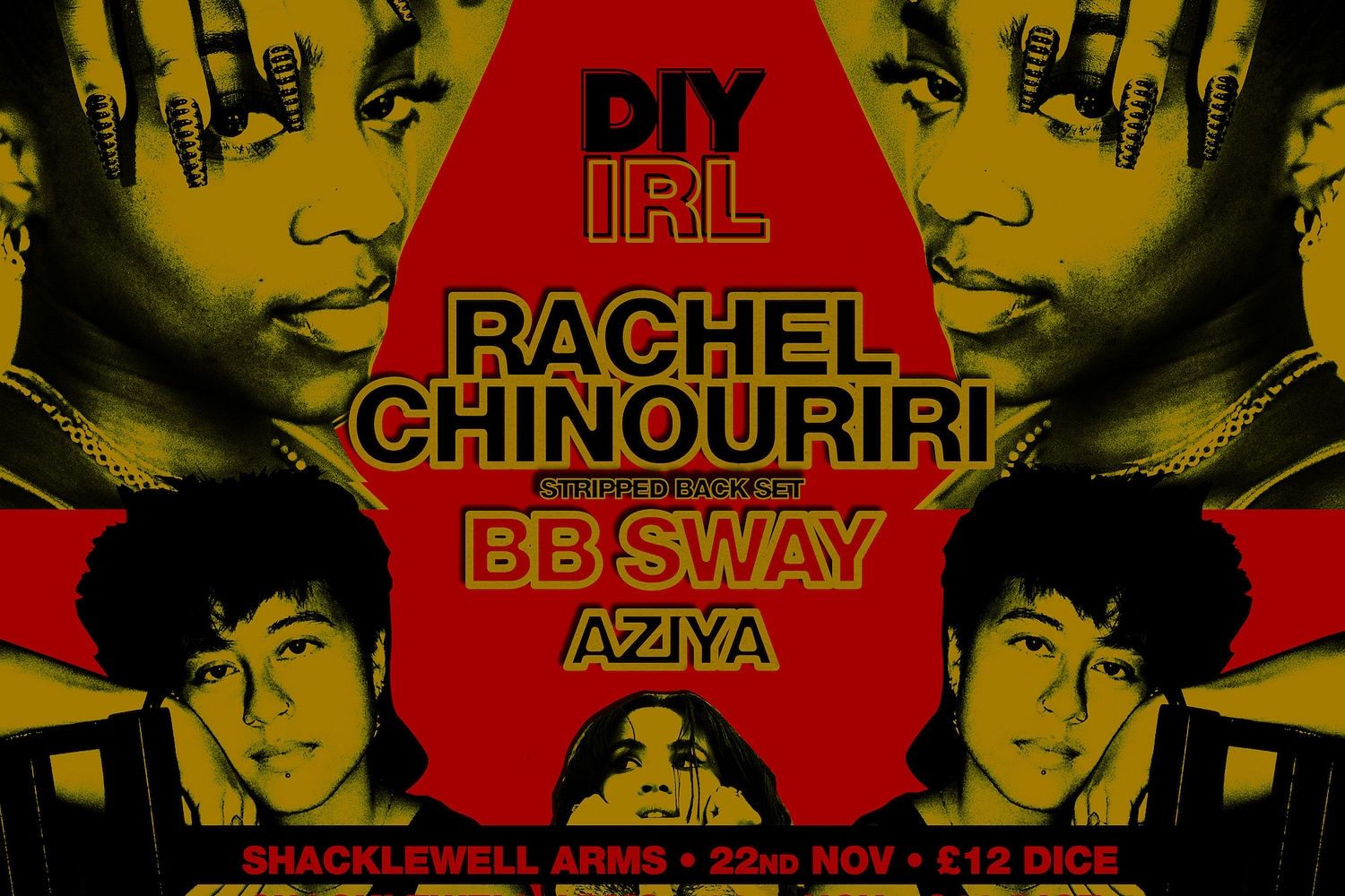 Rachel Chinouriri, bb sway and Aziya to play DIY IRL next month
