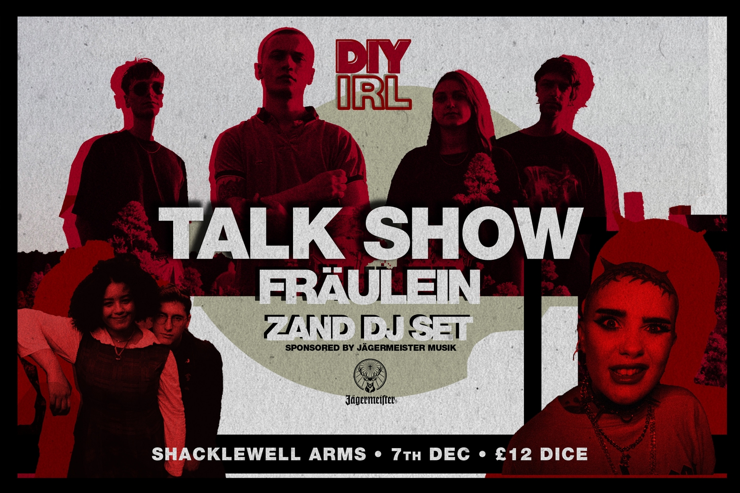 Talk Show, Fräulein and ZAND to play December’s DIY IRL show