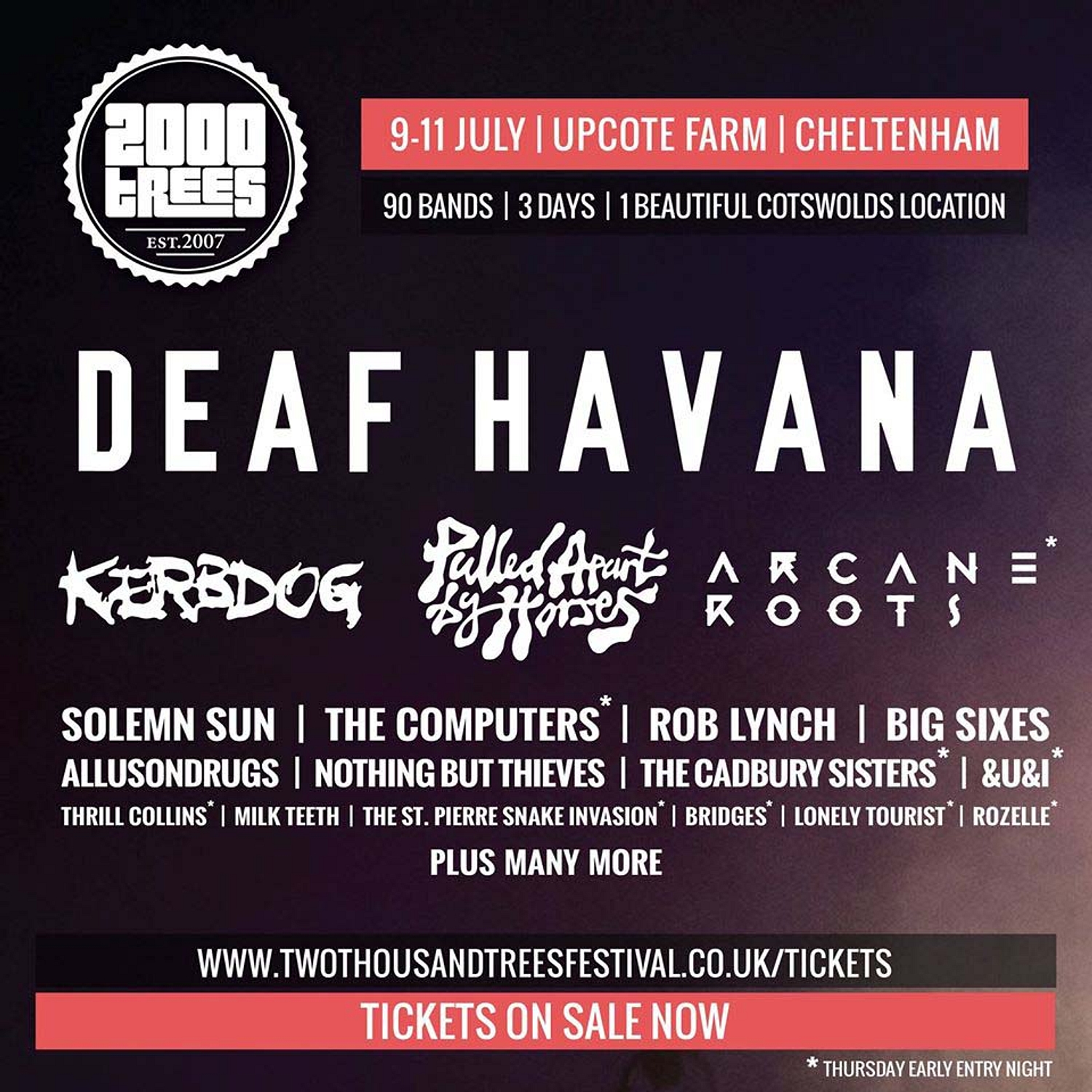 2000 Trees announces first bands for 2015 including Deaf Havana, Pulled Apart by Horses, Arcane Roots and more